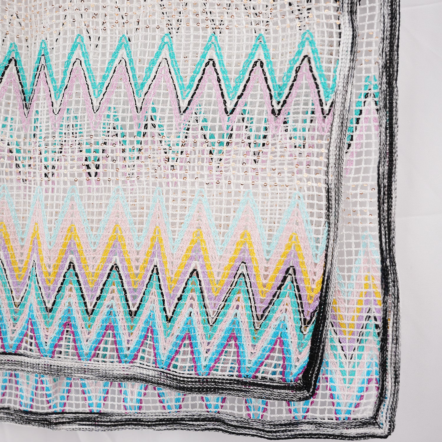Missoni Zig Zag Multicolor Beach Towel Oversized Cotton Blend White