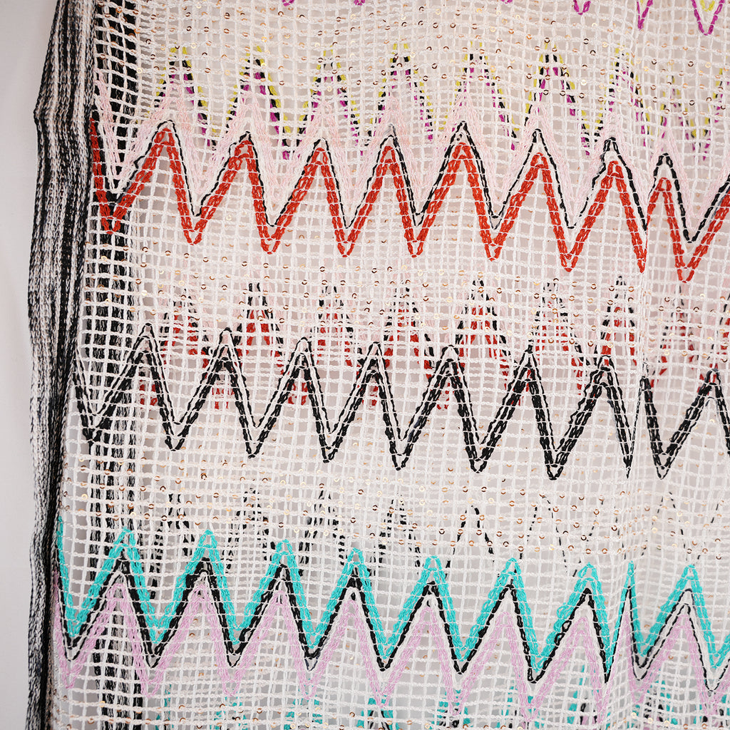 Missoni Zig Zag Multicolor Beach Towel Oversized Cotton Blend White