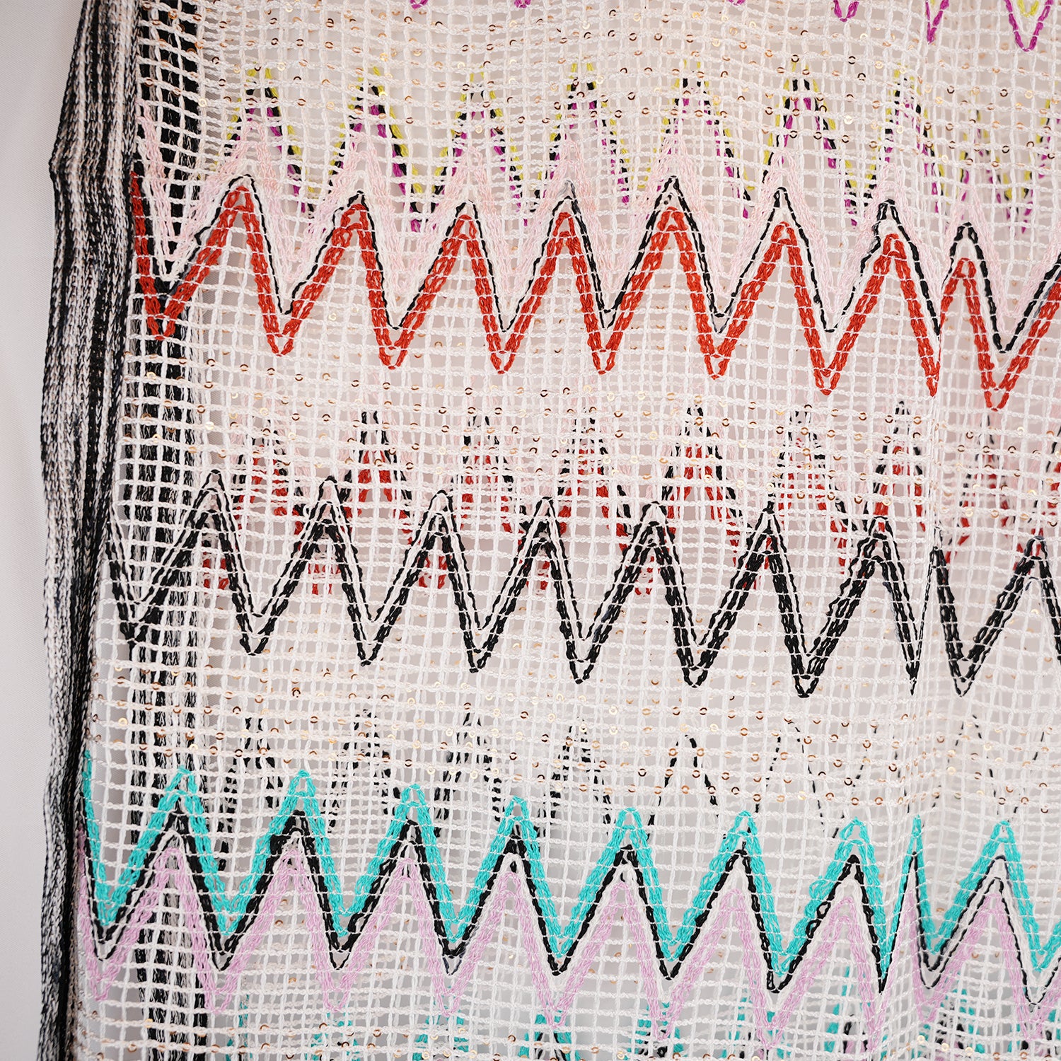 Missoni Zig Zag Multicolor Beach Towel Oversized Cotton Blend White
