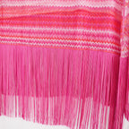 Missoni Maxi Beach Shawl Zig Zag Rosa Multicolor con Frange Oversize