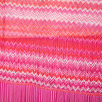 Missoni Maxi Beach Shawl Zig Zag Rosa Multicolor con Frange Oversize