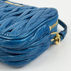 Borsa Mini Miu Miu Blu in Pelle Matelassé con Tracolla – 16 cm