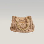Miu Miu Coffer Matelassé Borsa a Mano in Pelle di Agnello Grigio Verde con Hardware Dorato