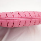 Miu Miu Matelassé Pink Nappa Leather Crossbody Bag Pleated Shoulder Clutch