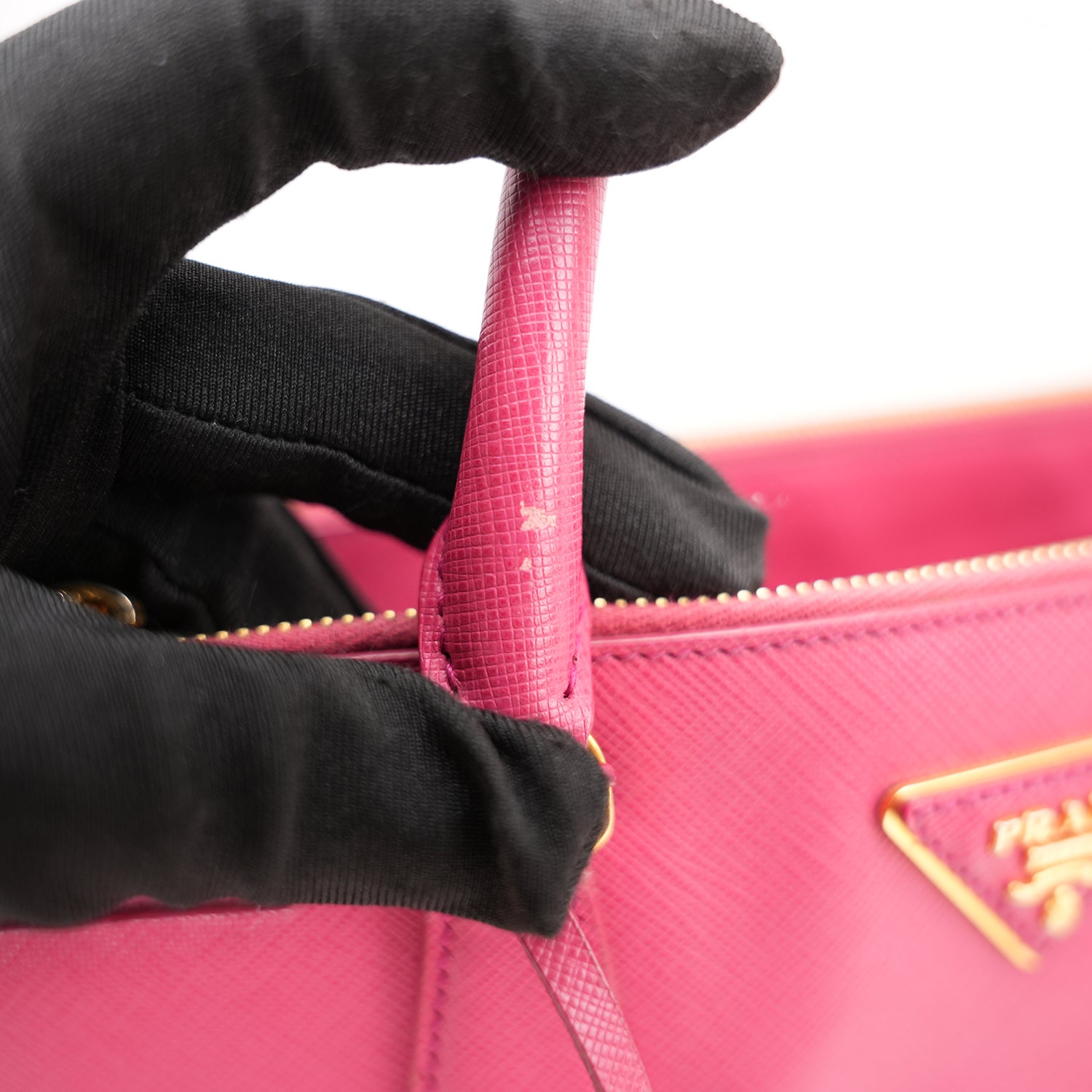 Prada Galleria Saffiano Lux Pink Leather Top Handle Tote Bag Medium