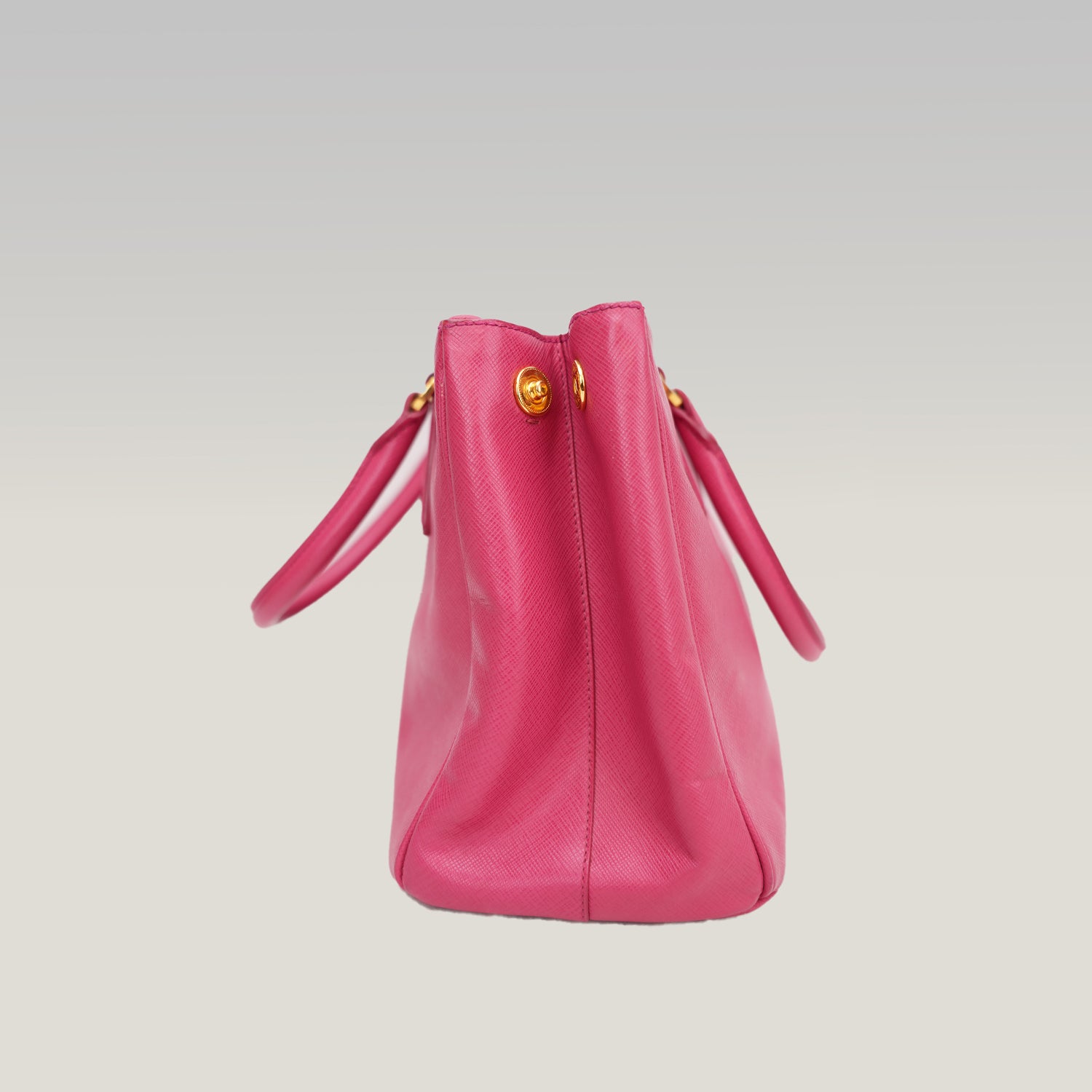Prada Galleria Saffiano Lux Pink Leather Top Handle Tote Bag Medium