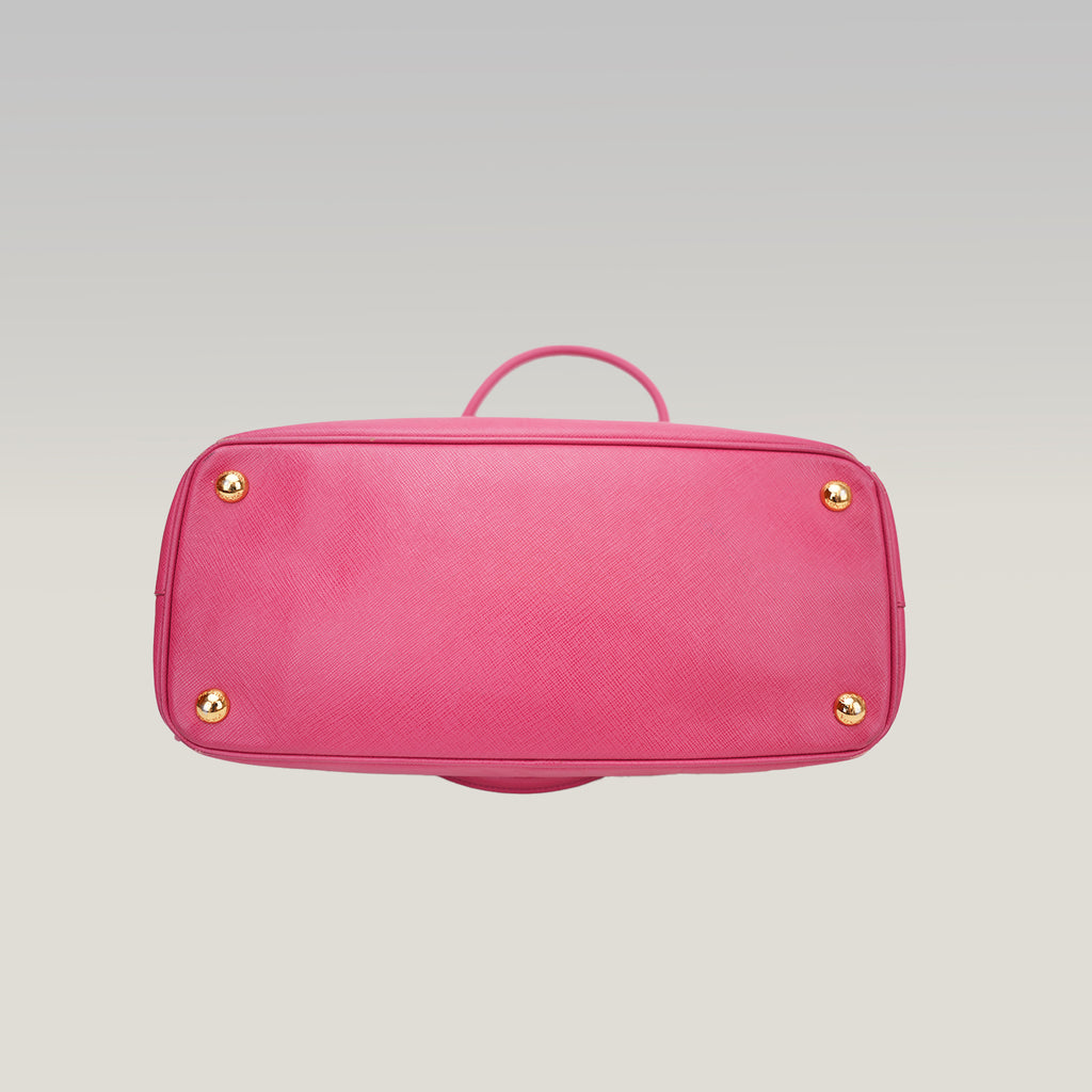 Prada Galleria Saffiano Lux Pink Leather Top Handle Tote Bag Medium