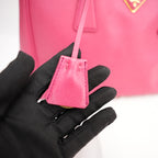 Prada Galleria Saffiano Lux Pink Leather Top Handle Tote Bag Medium
