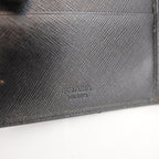 Prada Portafoglio Continental in Pelle Saffiano Nera con Logo Dorato