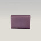 Prada Portafoglio Vintage Mini in Pelle Saffiano Viola con Logo Triangolare