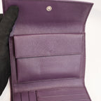 Prada Portafoglio Vintage Mini in Pelle Saffiano Viola con Logo Triangolare