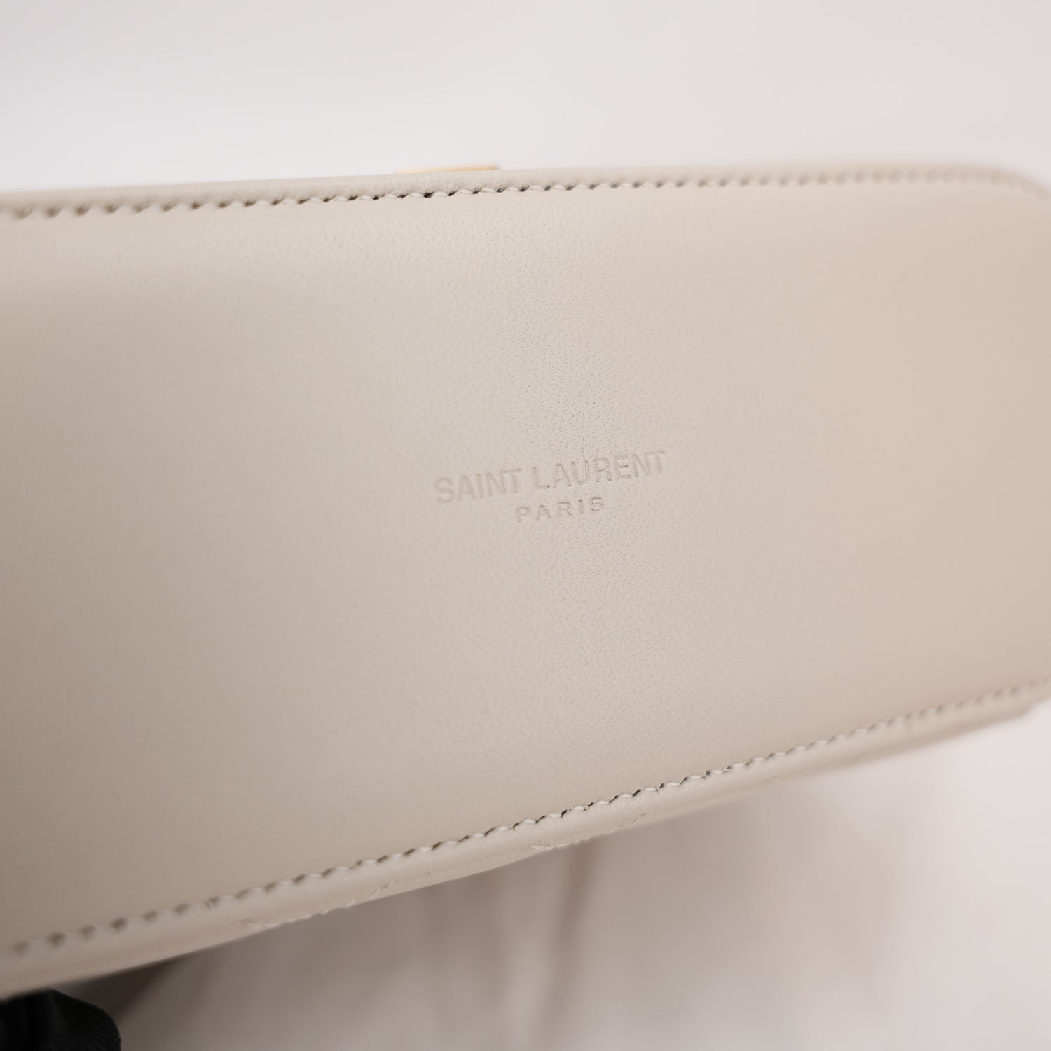 Saint Laurent Gaby Mini Quilted Leather Vanity Bag White Gold Hardware Crossbody