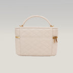 Saint Laurent Gaby Mini Quilted Leather Vanity Bag White Gold Hardware Crossbody