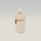 Saint Laurent Gaby Mini Quilted Leather Vanity Bag White Gold Hardware Crossbody