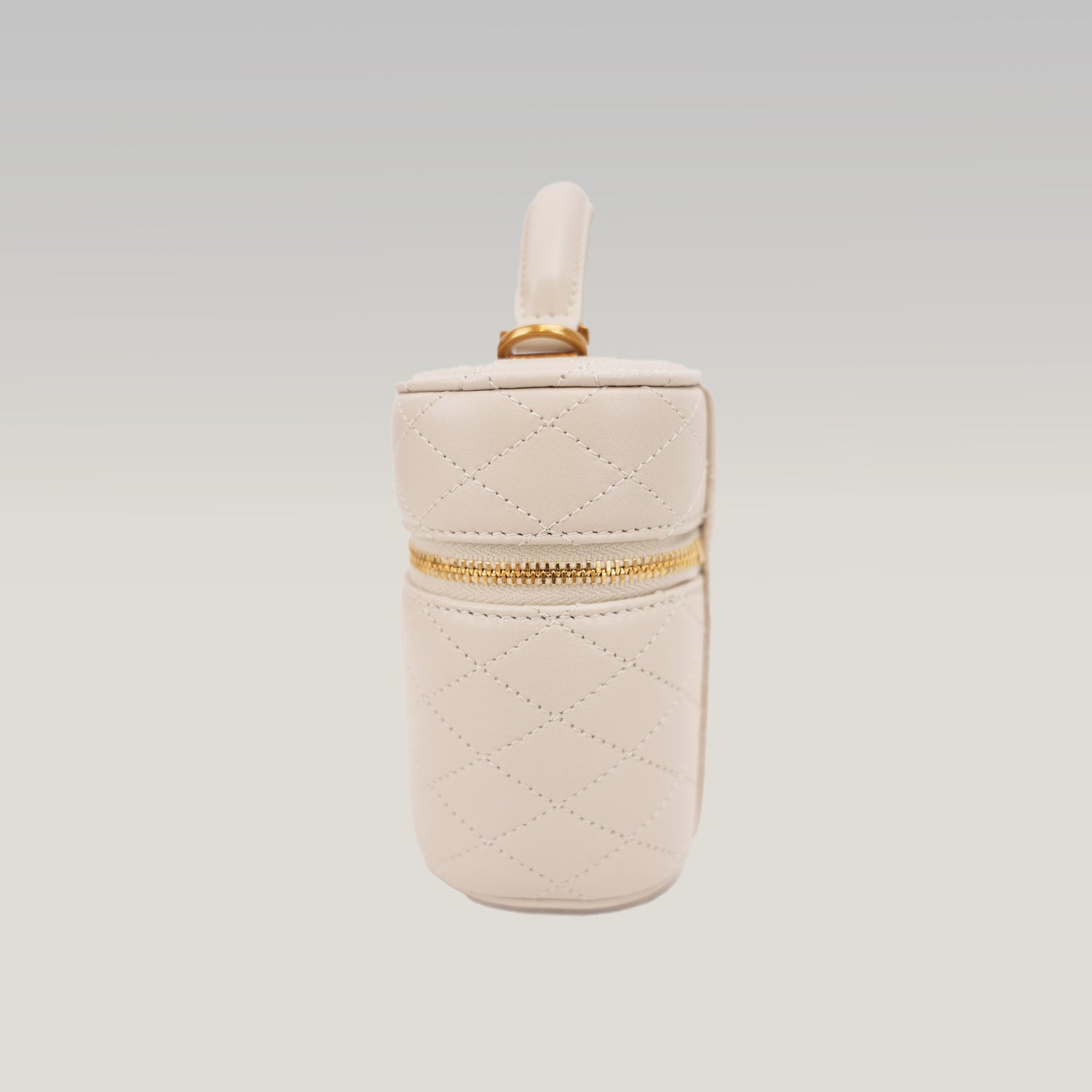 Saint Laurent Gaby Mini Quilted Leather Vanity Bag White Gold Hardware Crossbody