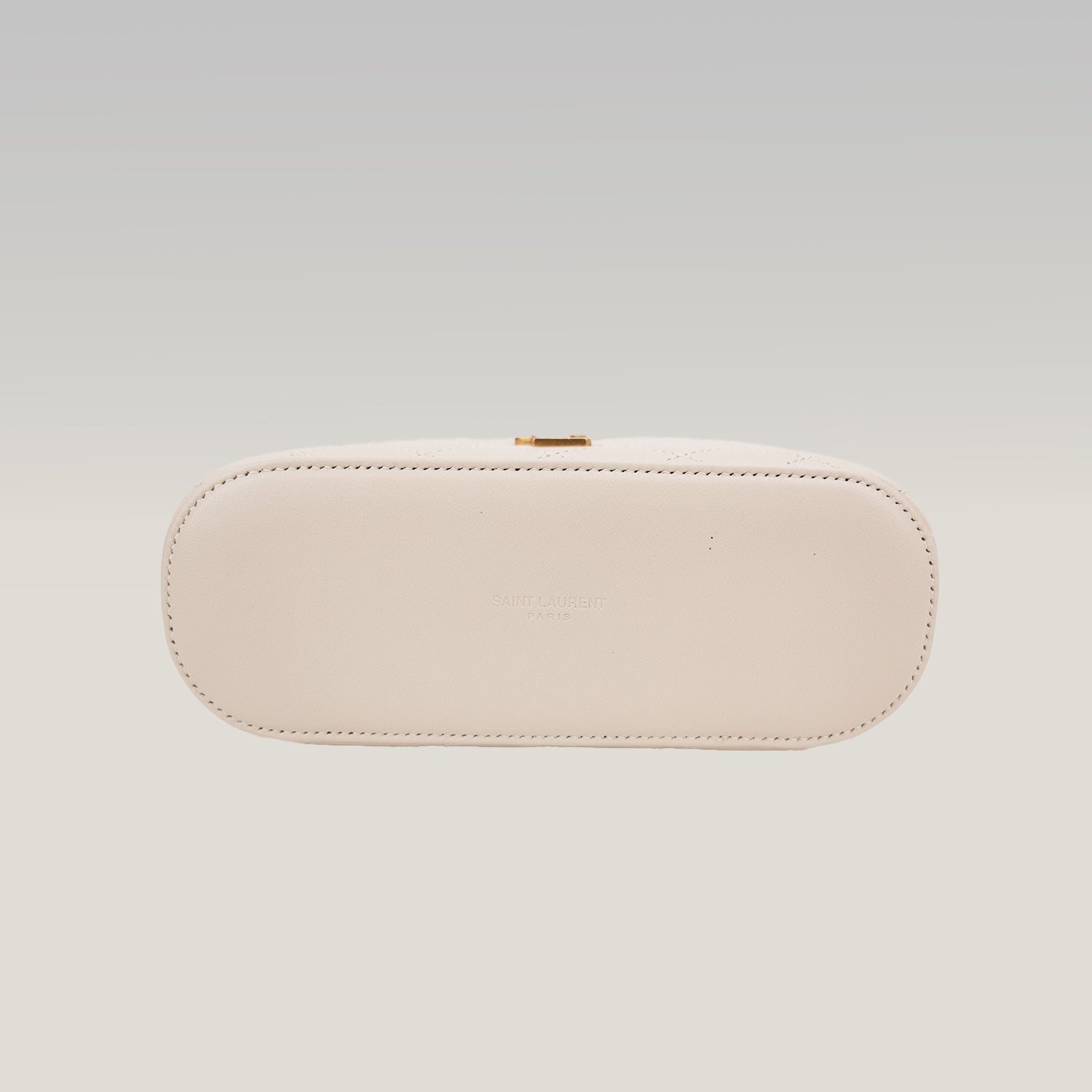 Saint Laurent Gaby Mini Quilted Leather Vanity Bag White Gold Hardware Crossbody