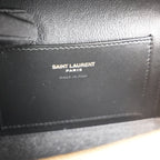 Saint Laurent Gaby Mini Quilted Leather Vanity Bag White Gold Hardware Crossbody