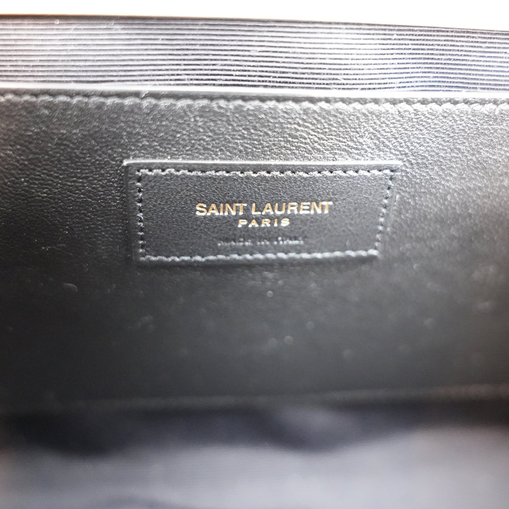 Saint Laurent Envelope Medium Chain Borsa Beige Quilted Leather with Cassandre Logo