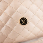 Saint Laurent Envelope Medium Chain Borsa Beige Quilted Leather with Cassandre Logo