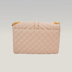 Saint Laurent Envelope Medium Chain Borsa Beige Quilted Leather with Cassandre Logo