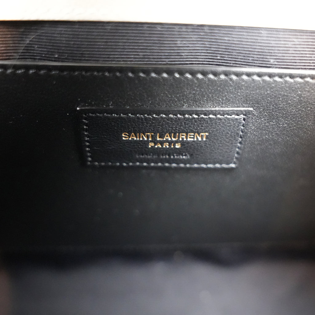 Saint Laurent Medium Envelope Triquilt Satchel Crema Soft Grain de Poudre Leather