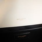 Saint Laurent Medium Envelope Triquilt Satchel Crema Soft Grain de Poudre Leather