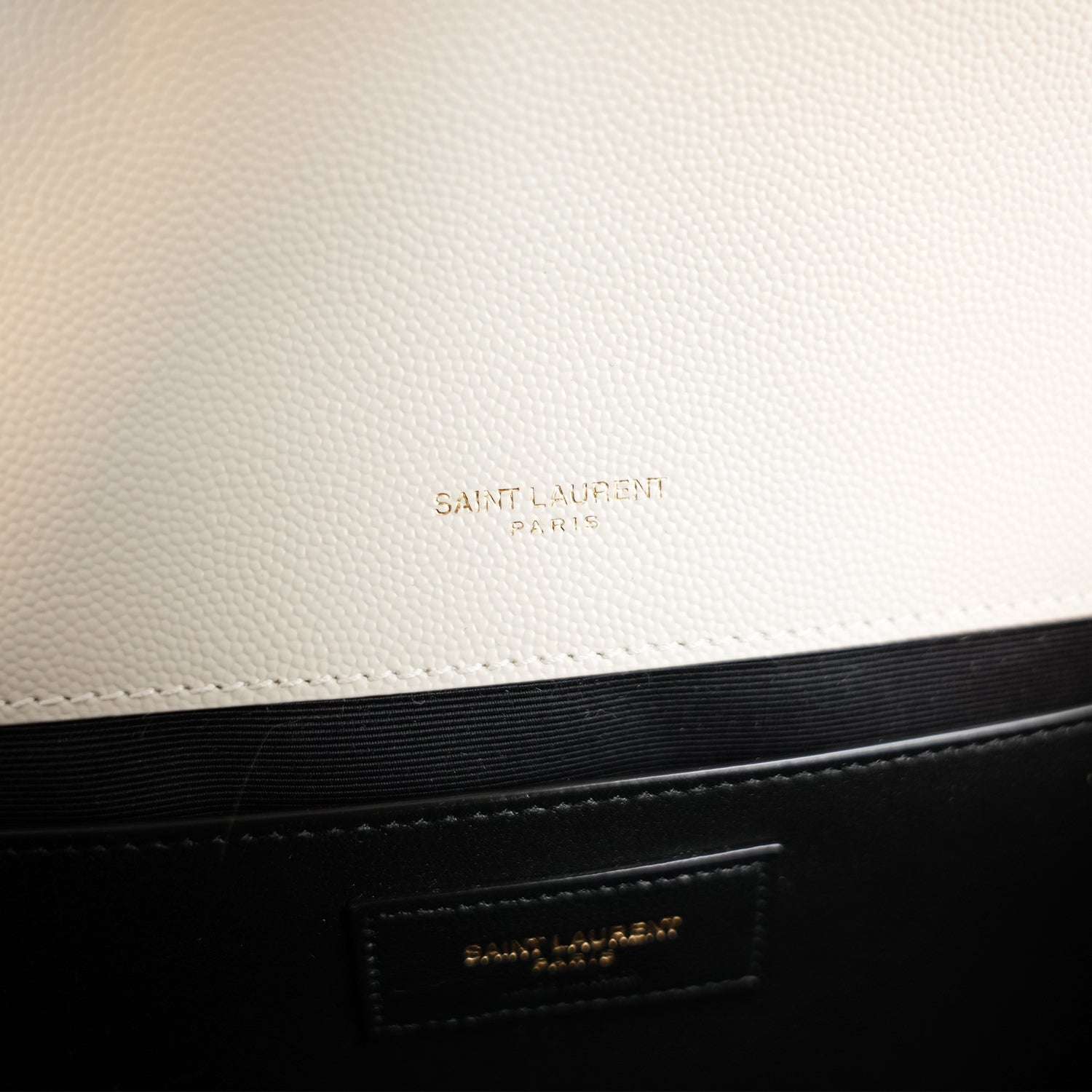 Saint Laurent Medium Envelope Triquilt Satchel Crema Soft Grain de Poudre Leather