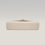Saint Laurent Medium Envelope Triquilt Satchel Crema Soft Grain de Poudre Leather