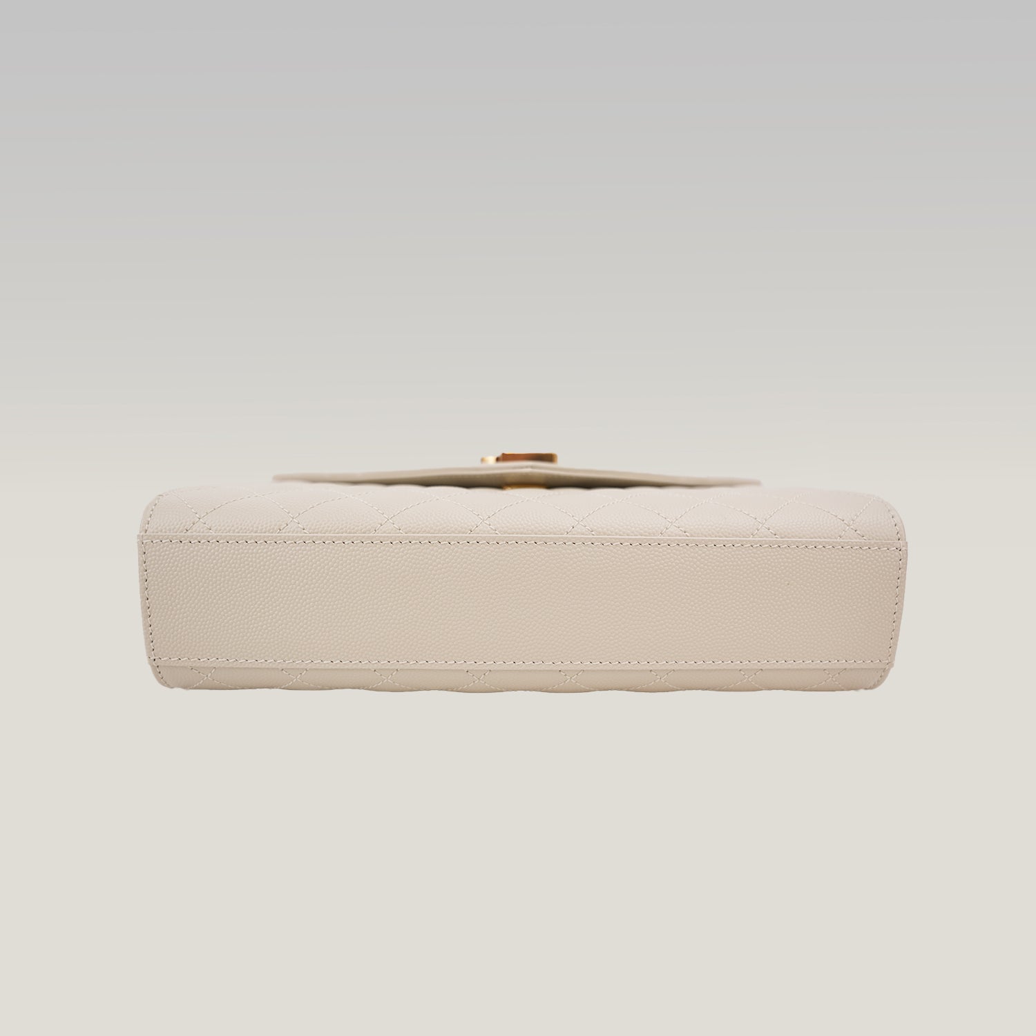Saint Laurent Medium Envelope Triquilt Satchel Crema Soft Grain de Poudre Leather