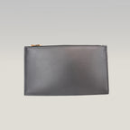 Saint Laurent Monogram Queens Pouch Nera in Pelle con Logo YSL Oro
