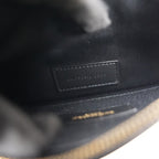 Saint Laurent Monogram Queens Pouch Nera in Pelle con Logo YSL Oro
