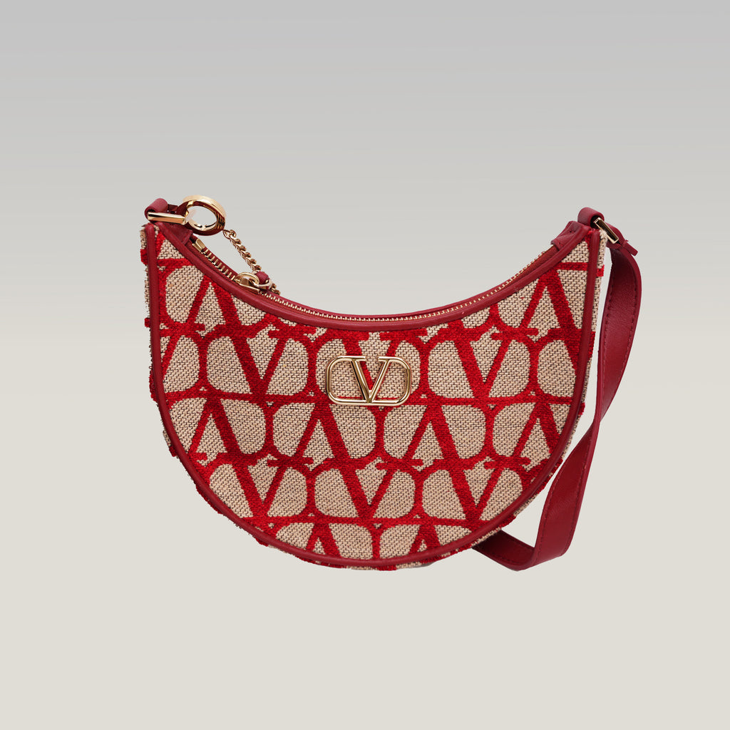 Valentino Borsa a Spalla Rossa in Tela Iconica