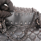 Valentino Garavani Rockstud Spike Small Black Quilted Nappa Leather Shoulder Bag