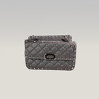Valentino Garavani Rockstud Spike Small Black Quilted Nappa Leather Shoulder Bag