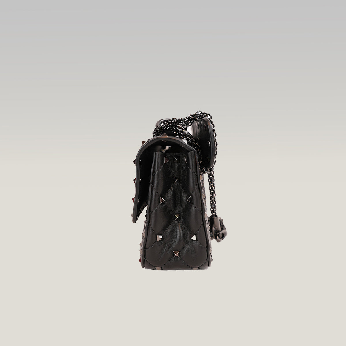 Valentino Garavani Rockstud Spike Small Black Quilted Nappa Leather Shoulder Bag