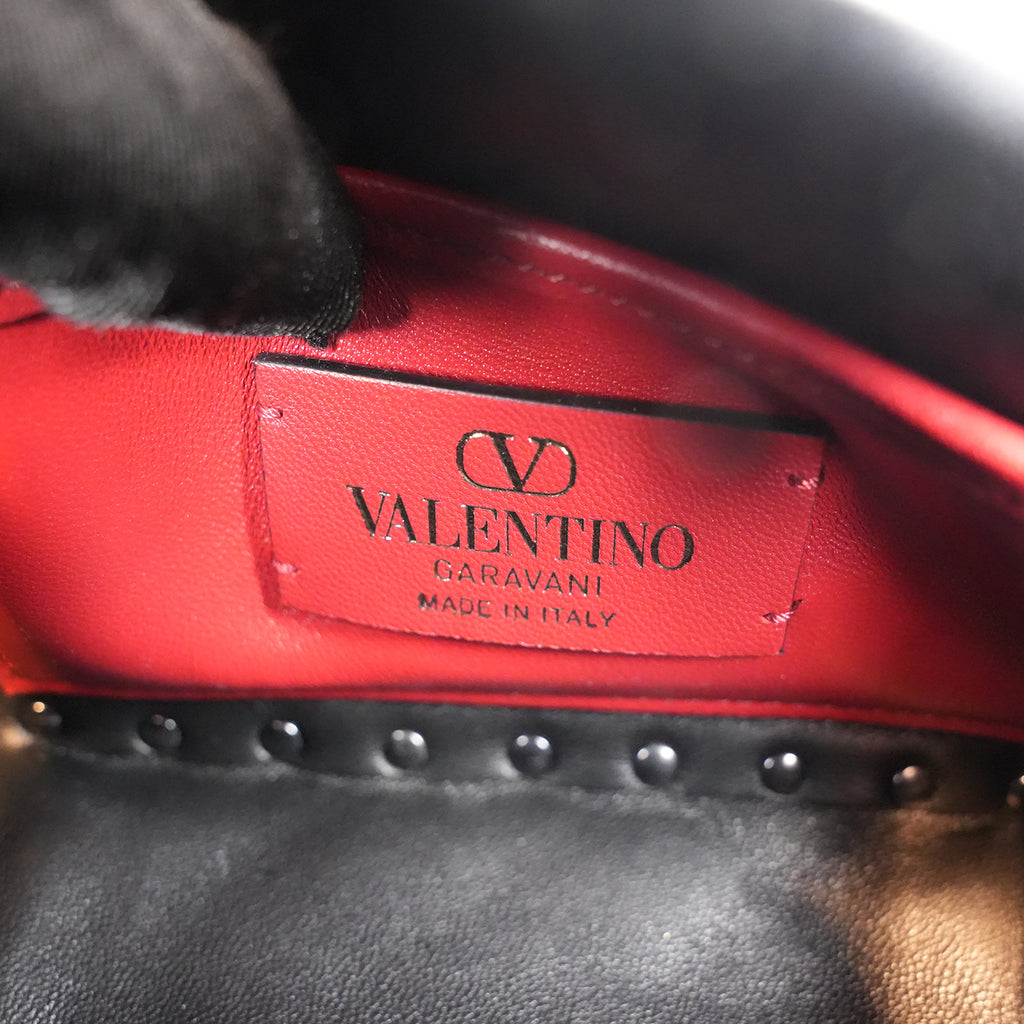 Valentino Garavani Rockstud Spike Small Black Quilted Nappa Leather Shoulder Bag