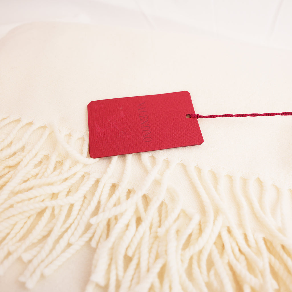 Valentino Garavani Sciarpa Bianca Elegante con Scatola Originale e Cartellino – Mai Utilizzata