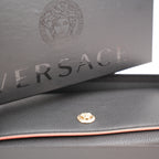 Versace Black Grain Leather Medusa Long Wallet Continental Flap Wallet