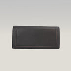 Versace Black Grain Leather Medusa Long Wallet Continental Flap Wallet