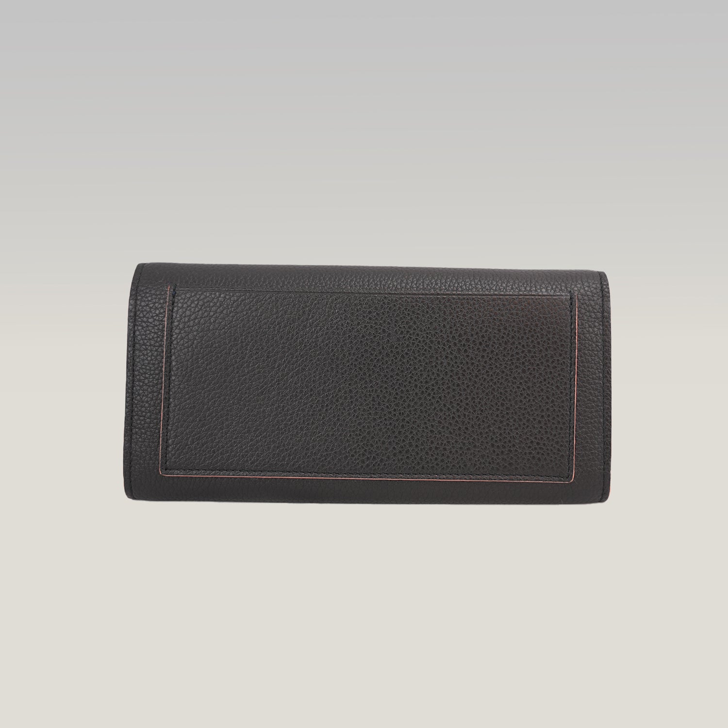 Versace Black Grain Leather Medusa Long Wallet Continental Flap Wallet