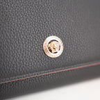 Versace Black Grain Leather Medusa Long Wallet Continental Flap Wallet